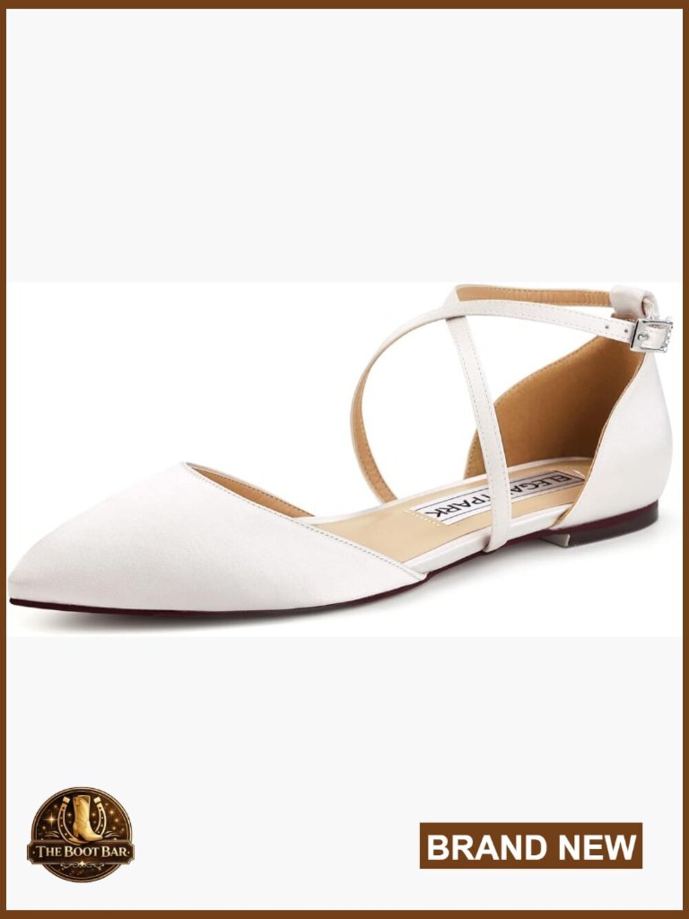 Satin Pointed Toe Flats with Ankle Straps Wedding Dressy Low Heel Comfortable